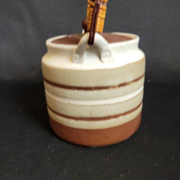 Otagiri Teapot Stoneware 4 cup Hand Crafted Japan Brown with Rattan Handle - Picture 6 of 8